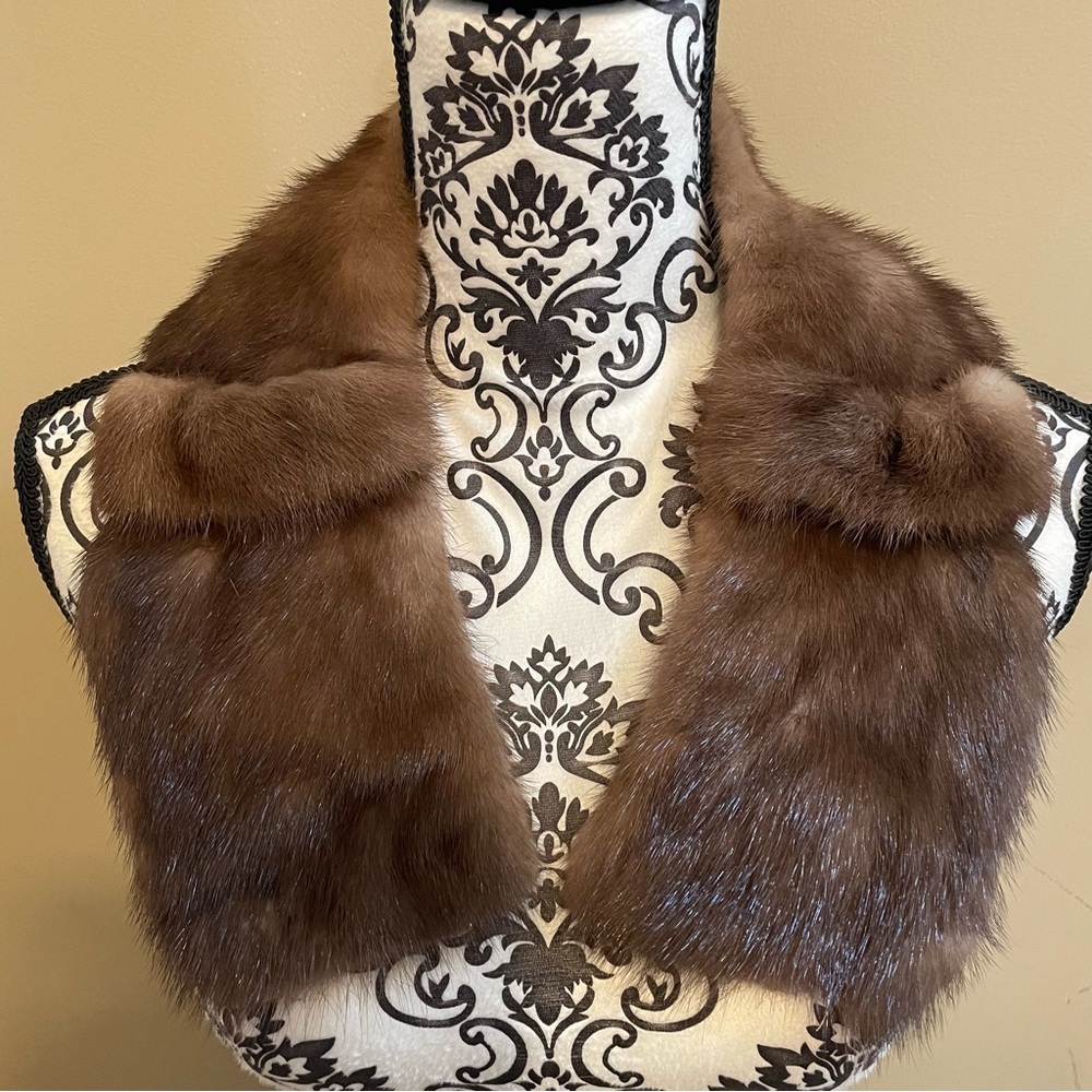 Vintage Brown Fur Collar for Sweater or Jacket
